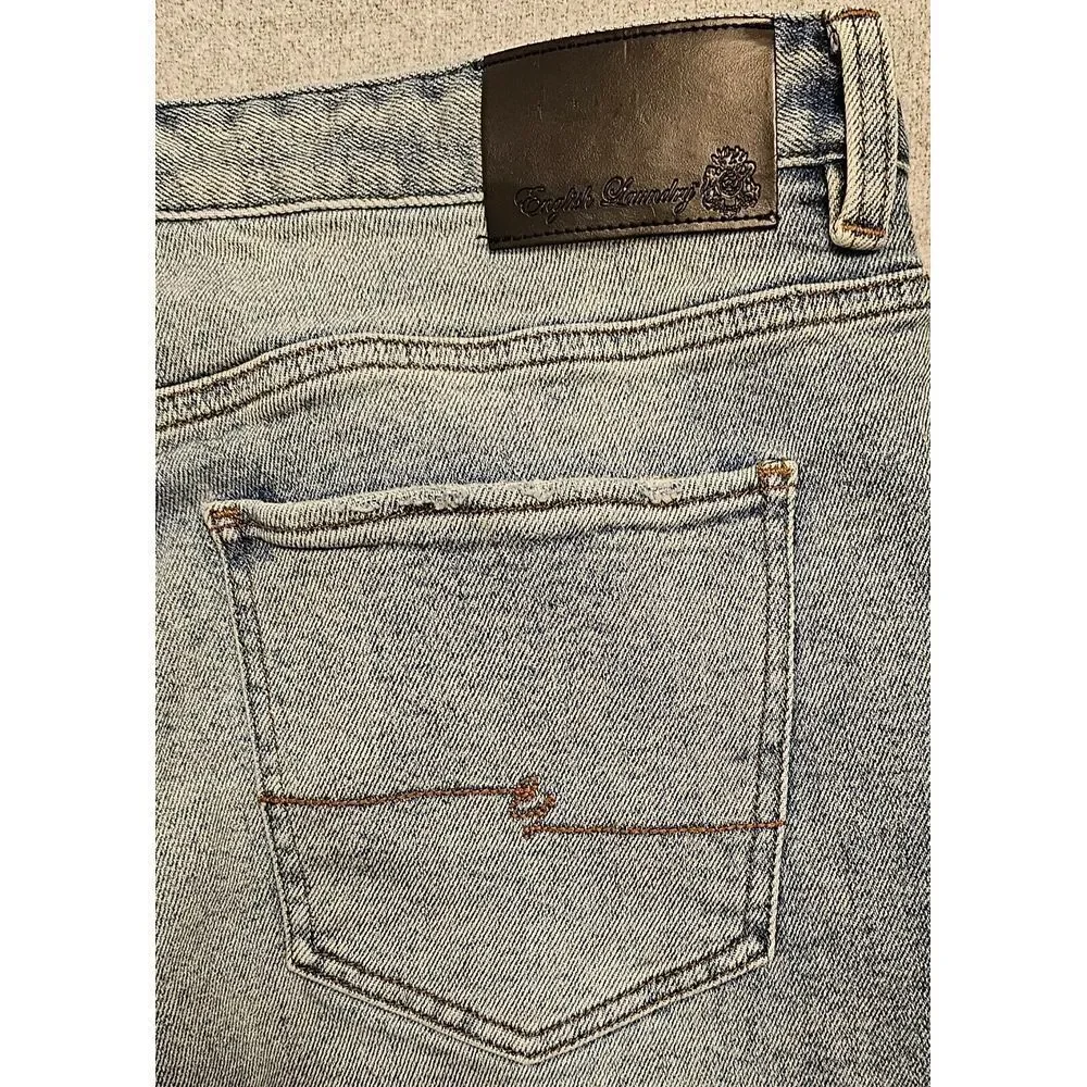 English Laundry Straight‎ Jeans Distressed Light Blue Denim 34x27.5* (Tag 33x30)